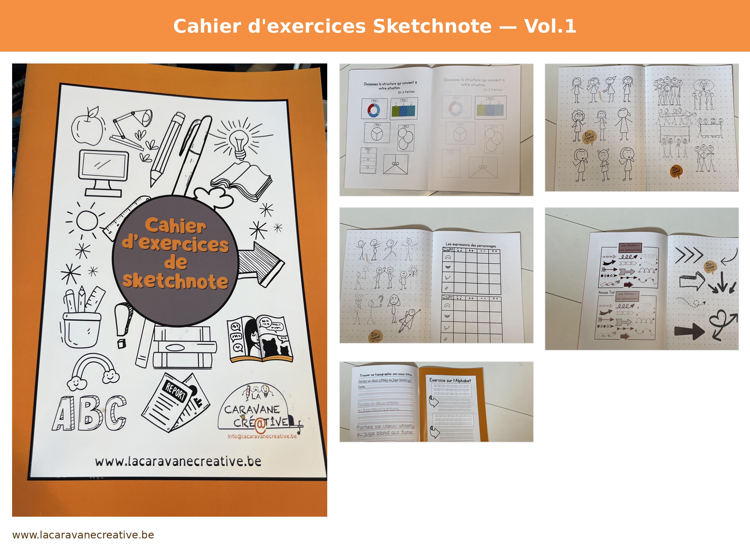 Cahier d'exercice de sketchnote version brochée Vol 1 – Image 2